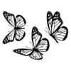 3 Pcs Butterfly Semi-Permanent Tattoos Waterproof Aesthetic Design