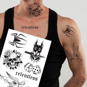 Y2K Spider Quote Semi-Permanent Tattoos | Waterproof 6 Pc Pack